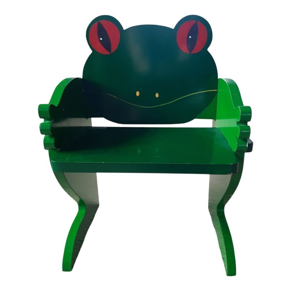 Wooden Green Frog Kids Chair